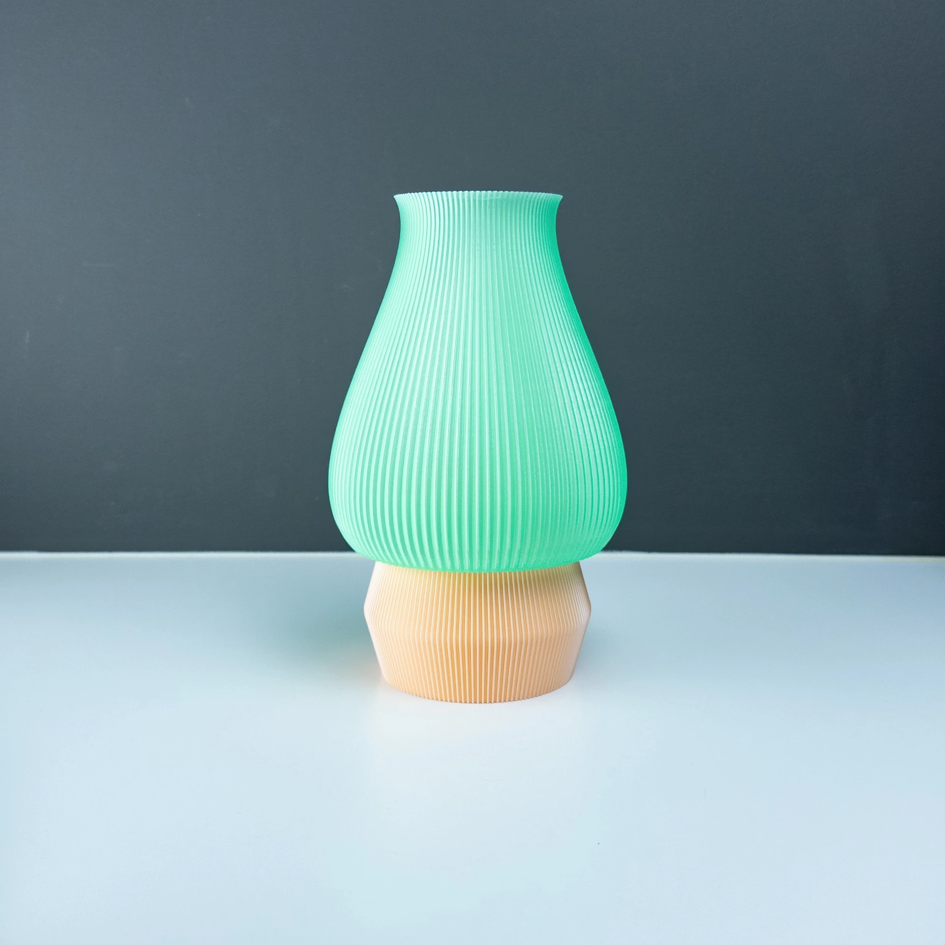 Leah 1303, Silk Champagne og Light Jade halvtransparent
