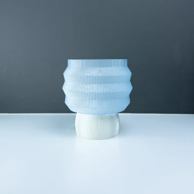 Leah 0707, Silk White og Ice Blue halvtransparent