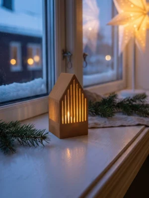 Brunt stort hus