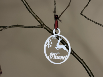 Juleornament med navn - Reinsdyr