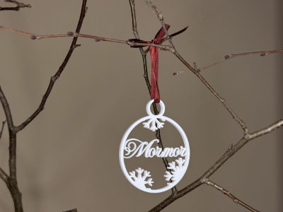 Juleornament med navn - Snøkrystall