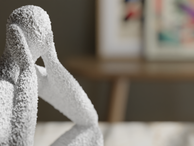Nærbilde av uttrykksfull figur