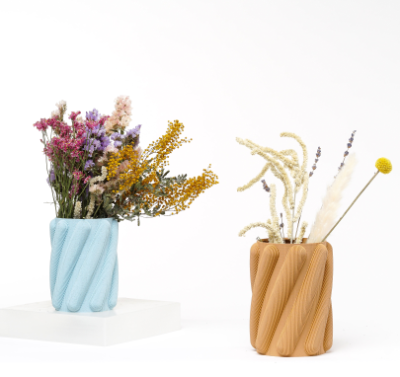 To vaser med tørkede blomster