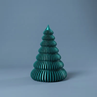 Dekor Juletre - Metallisk grønn